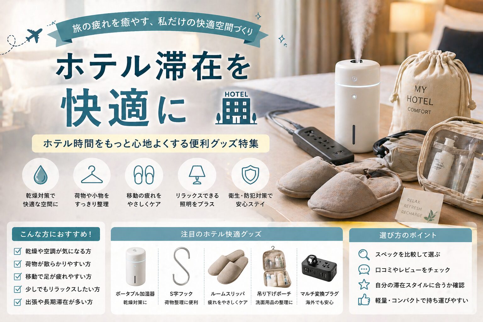 ホテル滞在を快適に